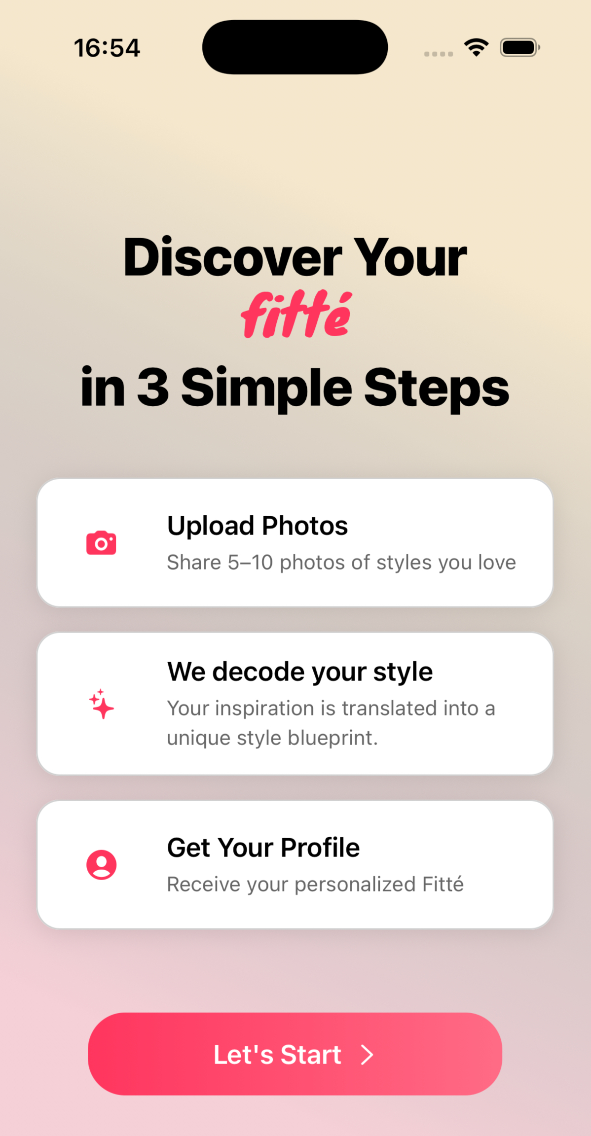 Fitté app interface